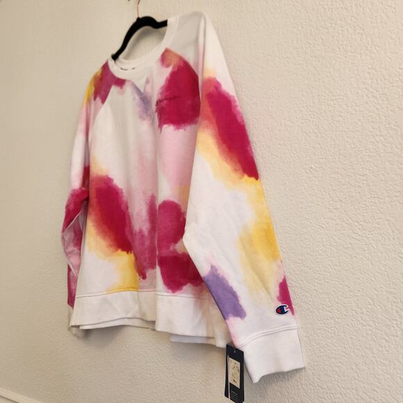 Champion Women Size 2XL Campus French Terry Crew Fuchsia Athletic Sweatshirt NWT - Picture 5 of 10